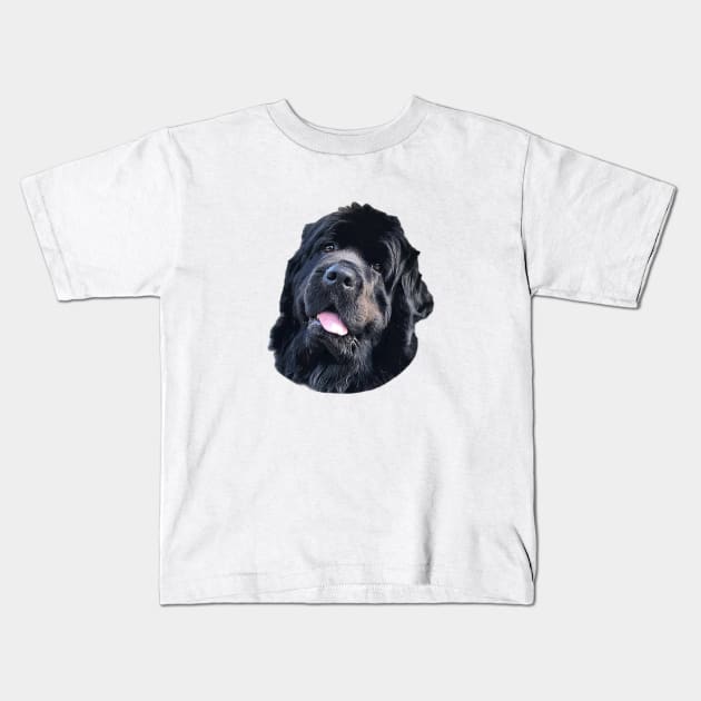 Newfoundland Puppy Dog Very Cute Kids T-Shirt by ElegantCat